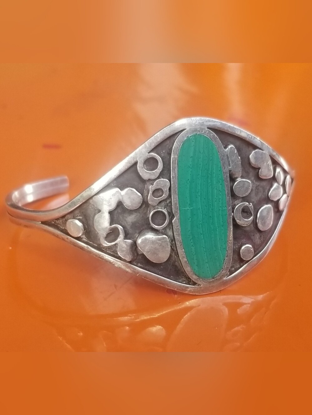 Handmade Boho Turquoise &'Sterling Silver Cuff Bracelet For Small Wrist
